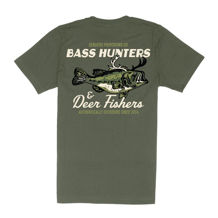 SENDERO Sendero DEER FISHERS T-SHIRT ARMY GREEN