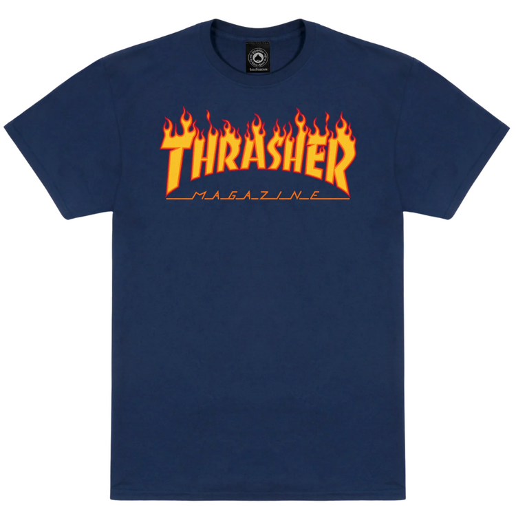 Thrasher THRASHER FLAME TEE NAVY