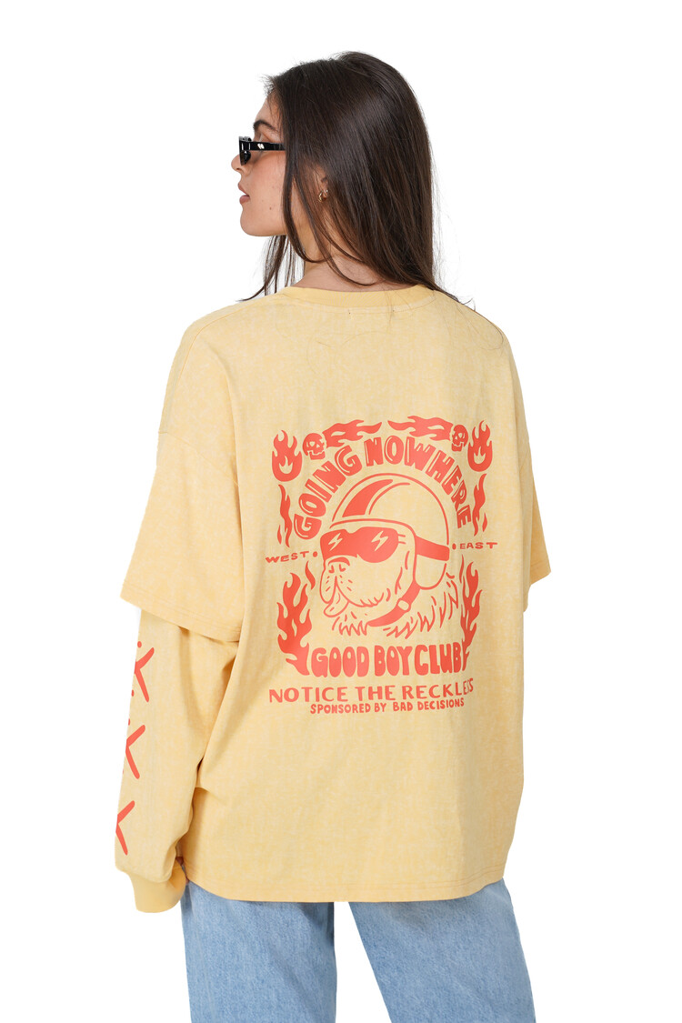 NOTICE THE RECKLESS NOTICE THE RECKLESS Going Nowhere Layered  Long Sleeve