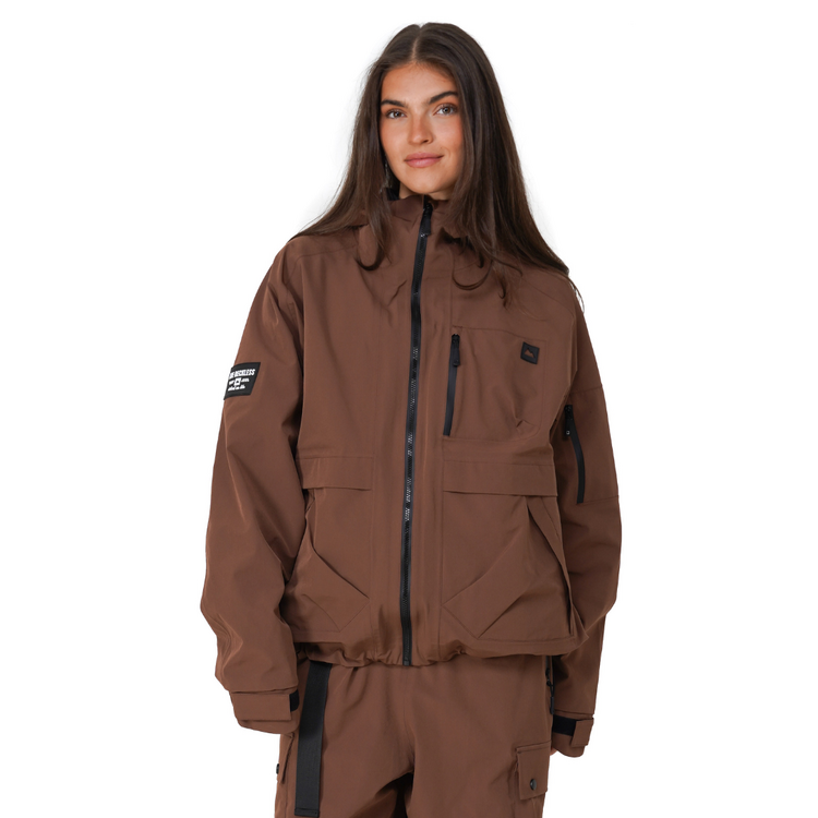 NOTICE THE RECKLESS Notice the Reckless- Mudstone 3-Layer Outer Shell Jacket Brown