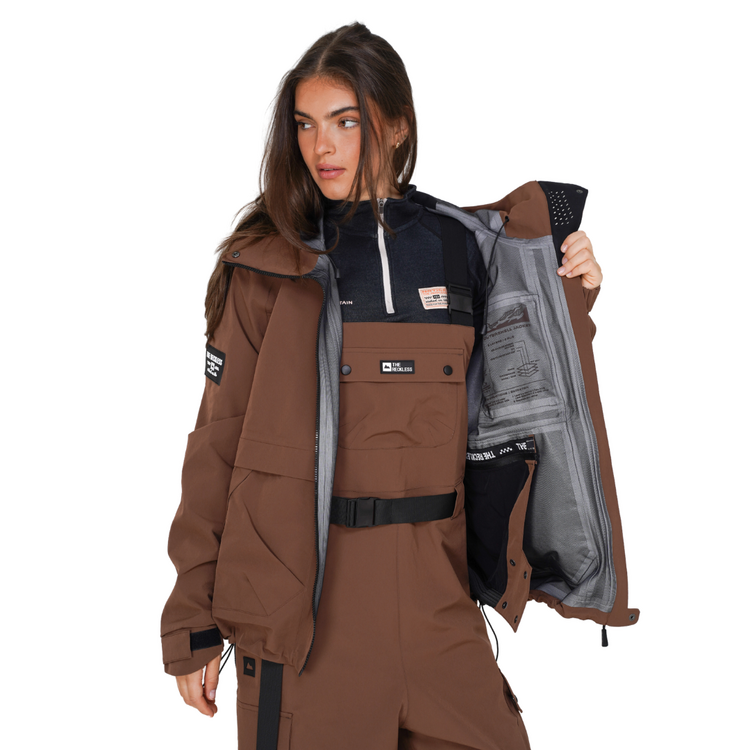NOTICE THE RECKLESS Notice the Reckless- Mudstone 3-Layer Outer Shell Jacket Brown