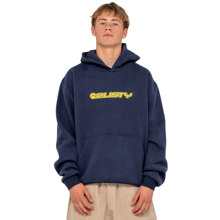 RUSTY RUSTY FLIP DADDY 2.0 HOODED FLEECE NAVY BLUE