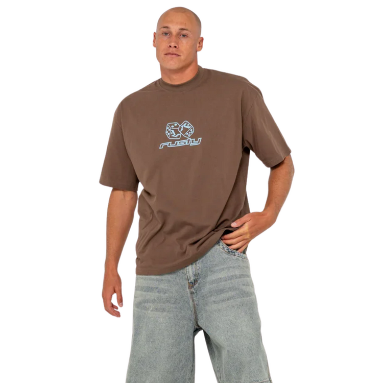 RUSTY RUSTY DOUBLE OR NOTHIN SHORT SLEEVE TEE - PINECONE