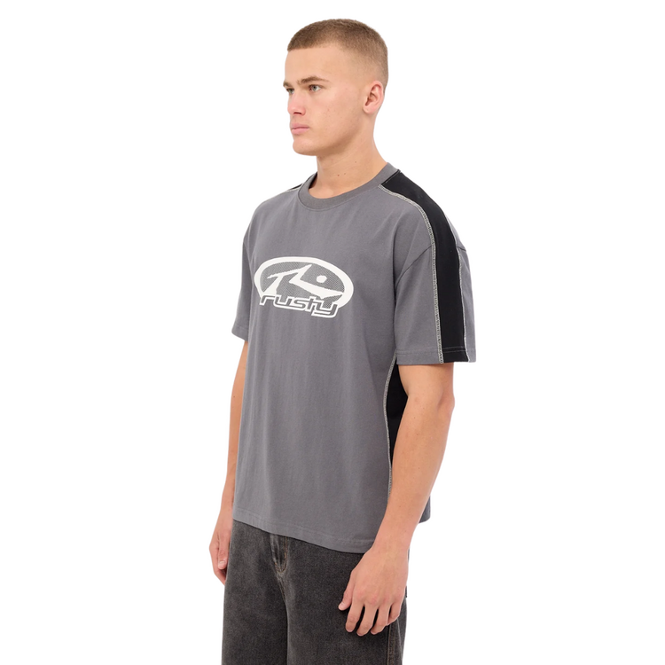 RUSTY RUSTY HIT UP SHORT SLEEVE TEE - STEEL