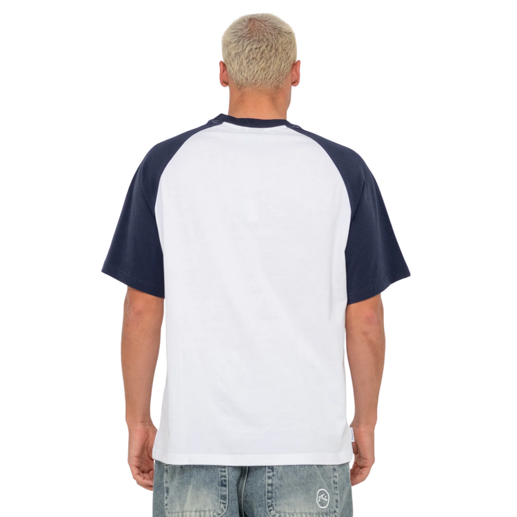 RUSTY RUSTY SWAGLAN RAGLAN SHORT SLEEVE TEE - WHITE