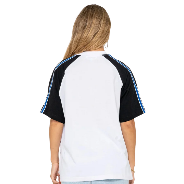 RUSTY RUSTY CRANK PANELLED OVERSIZE TEE - EGRET