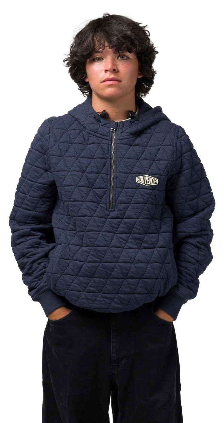 SOUVENIR Souvenir QUILTED HOODY NAVY