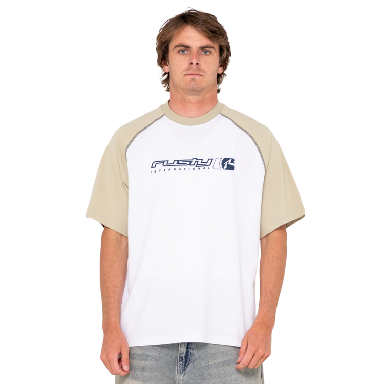 RUSTY RUSTY INCOGNITO SHORT SLEEVE TEE WHITE