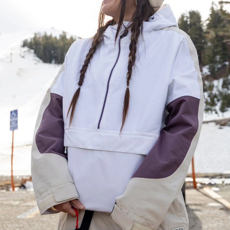 686 686 WOMENS OUTLINE SHELL ANORAK WHITE COLORBLOCK