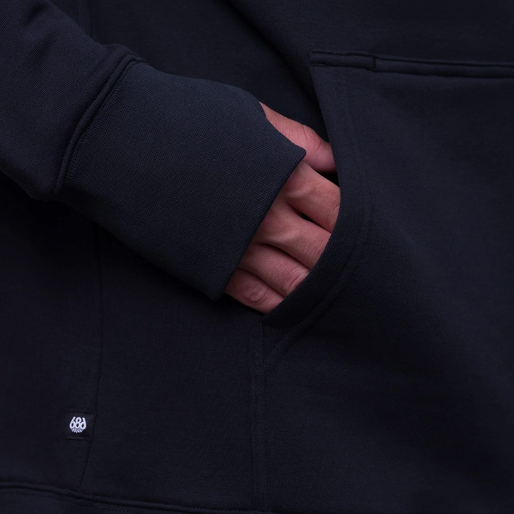 686 686 KNOCKOUT LOGO PREMIUM HEAVYWEIGHT PULLOVER HOODY BLACK PRINT