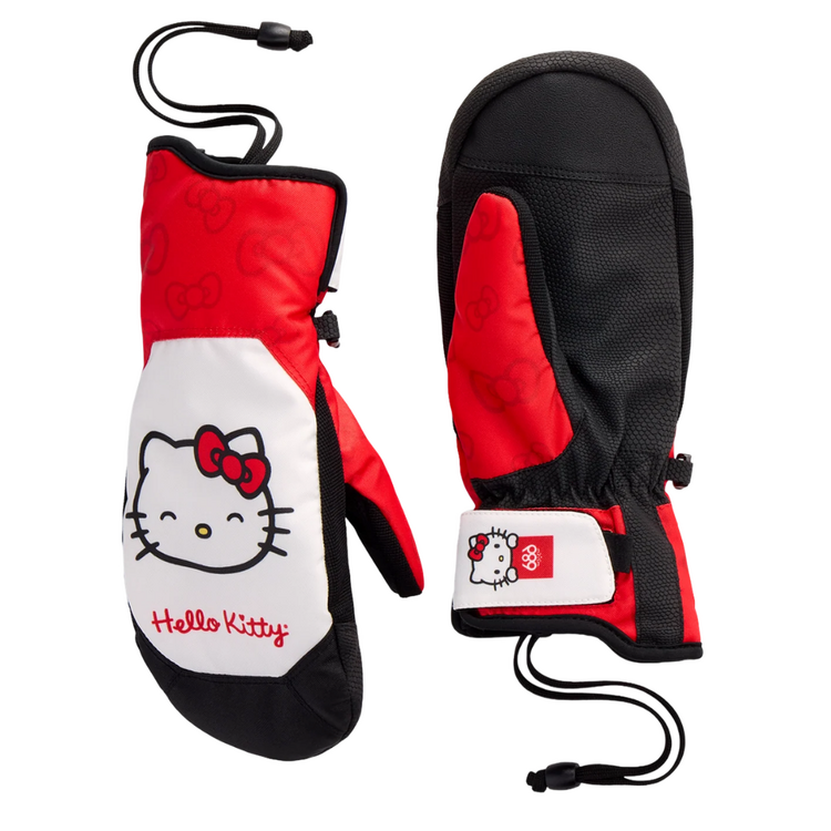 686 686 WOMENS REVEL MITT HELLO KITTY RED WHITE