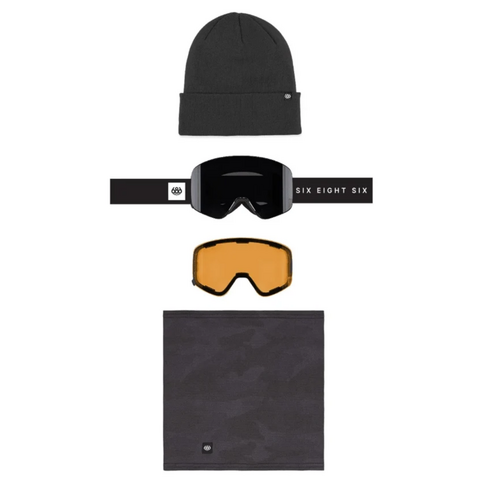 686 686 SMARTY MAGNETIC GOGGLE BLK+SILVER MIRROR+AMBER