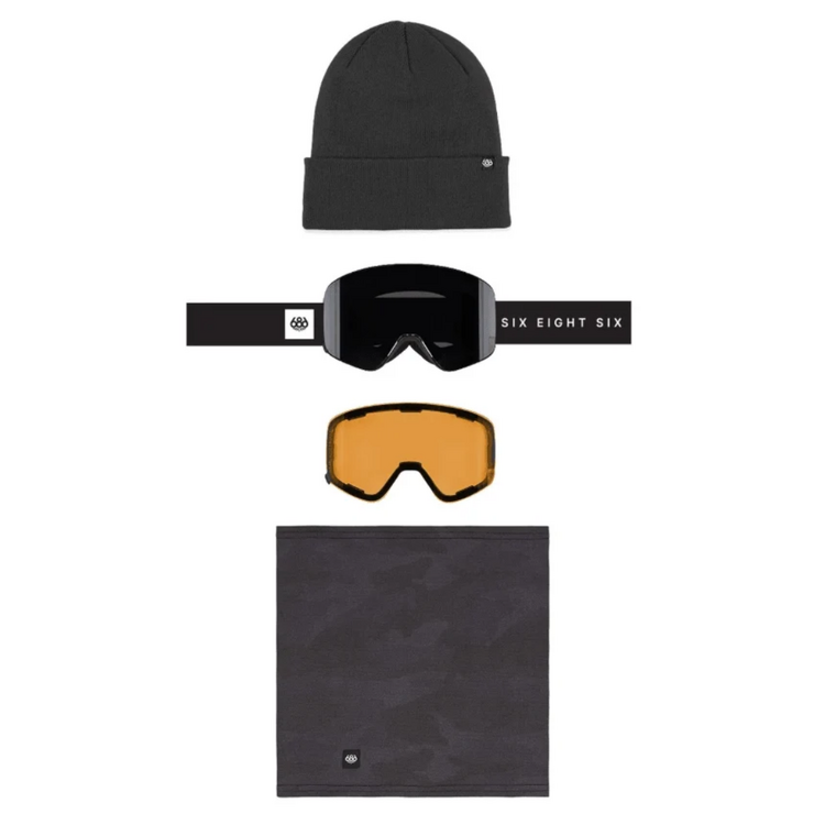 686 686 SMARTY MAGNETIC GOGGLE BLK+SILVER MIRROR+AMBER