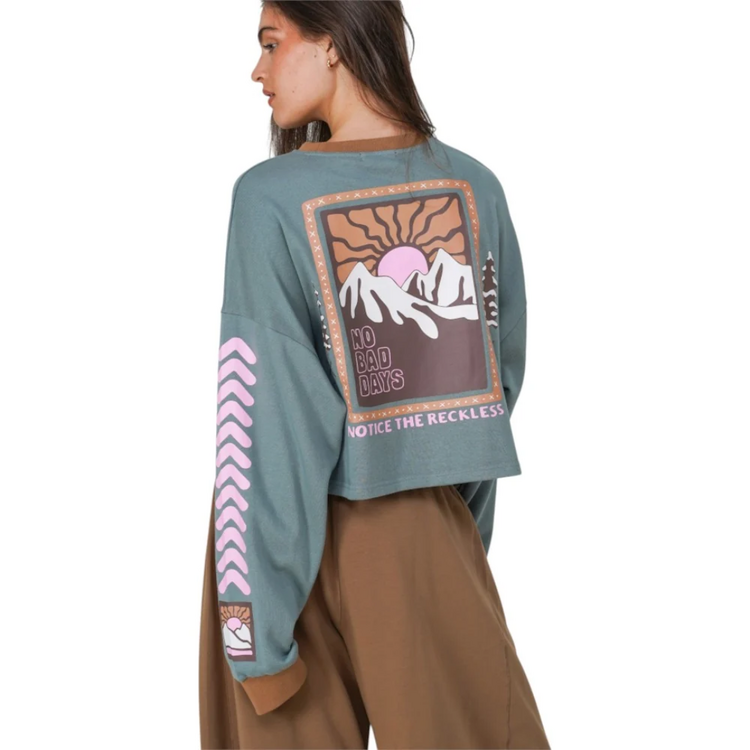 NOTICE THE RECKLESS NOTICE THE RECKLESS NO BAD DAYS COPPED LONG SLEEVE-TEAL