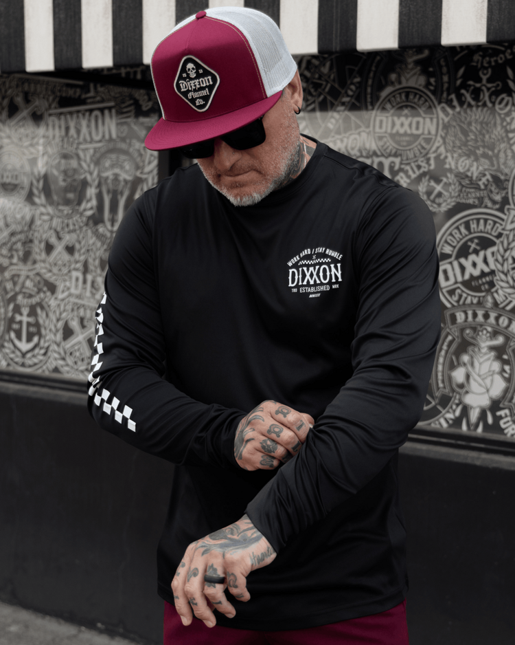 DIXXON DIXXON BONES BLACK UV LS TEE BLACK