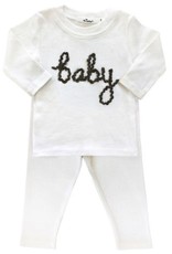 oh baby! oh baby! - Two Piece Set - Baby in Deep Blue Yarn - Cream