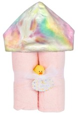 Baby Jar Baby Jar - Deluxe Towel Plush Hood - Pastel Rainbow Tie Dye