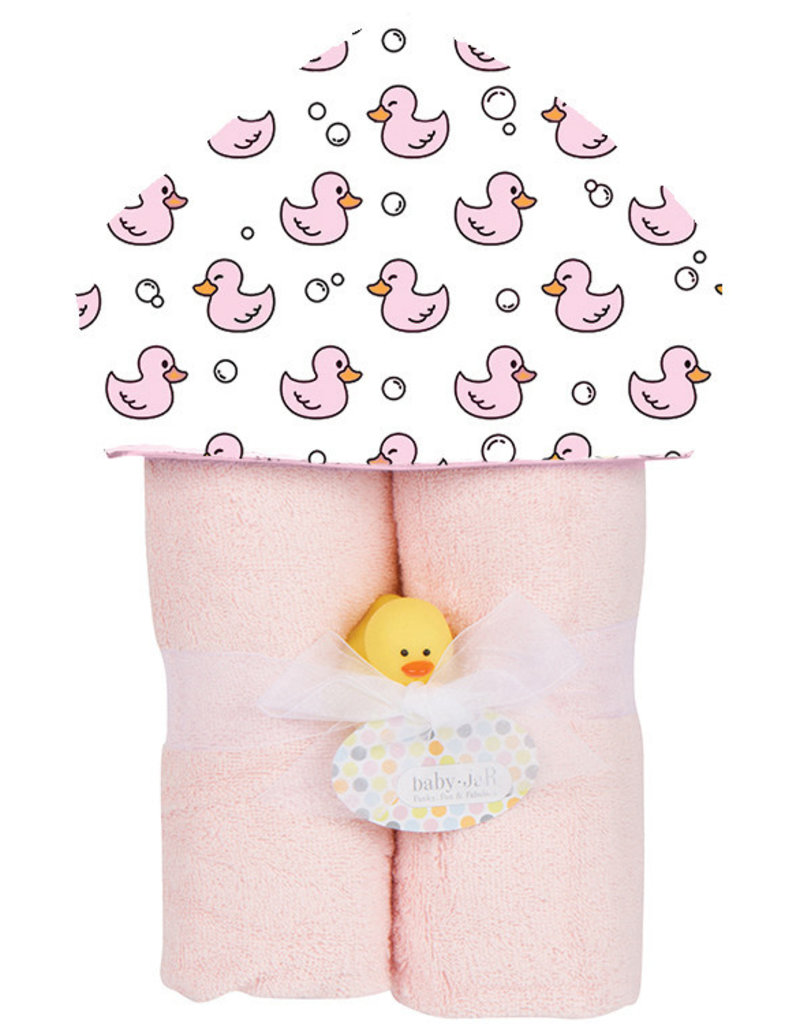 Baby Jar Baby Jar - Hooded Towel Pink Ducks