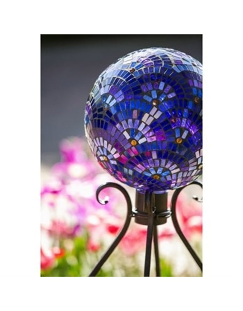 10" Gazing Ball, Purple Mosaic