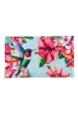 Hummingbird & Hibiscus Embossed Floor Mat