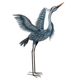 Metallic Blue Heron - Wings Up