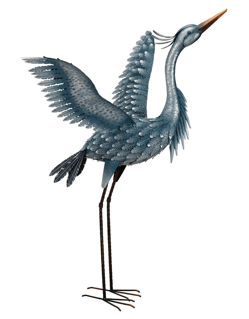 Metallic Blue Heron - Wings Up