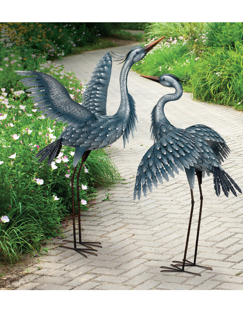 Metallic Blue Heron - Wings Up