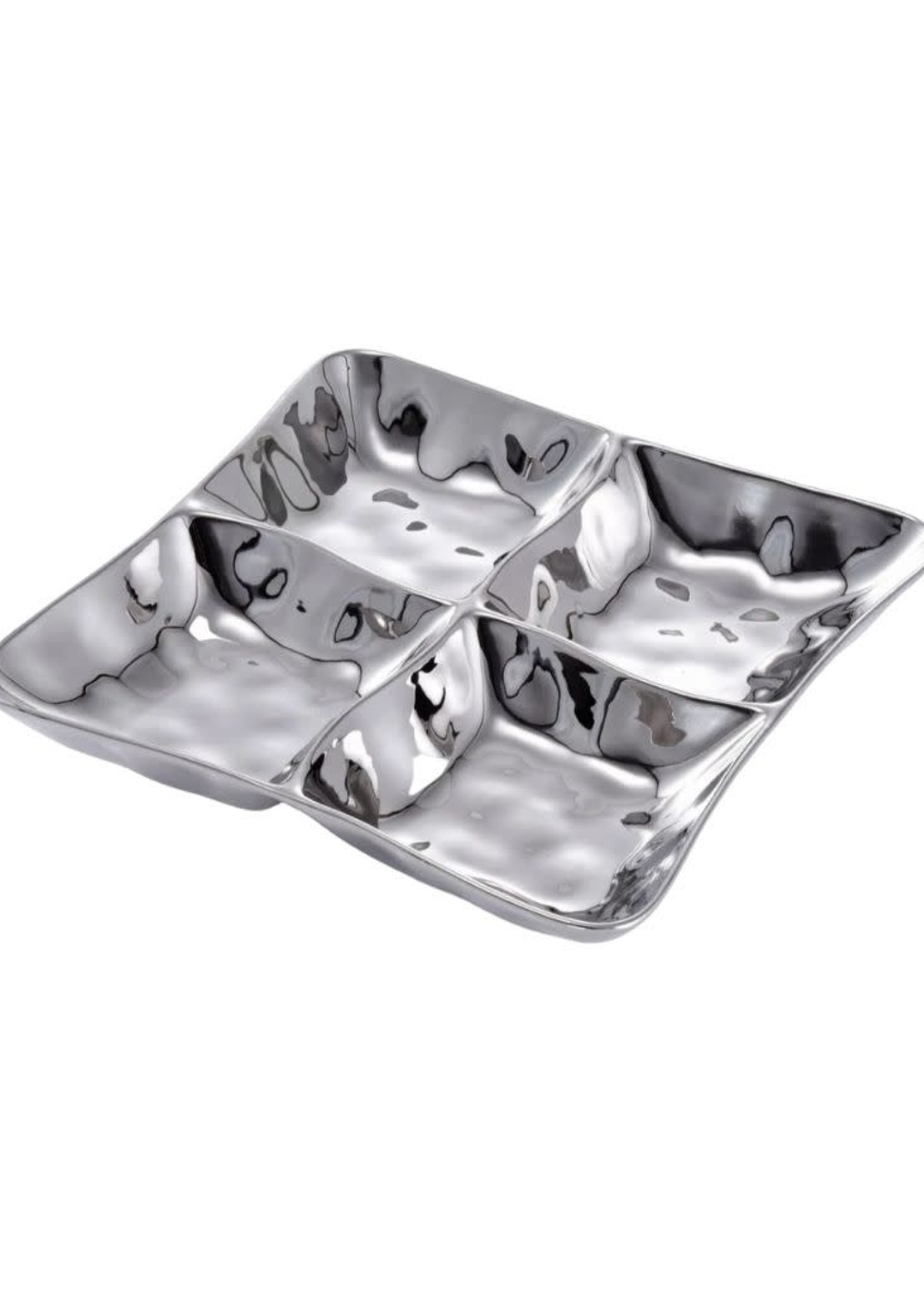 4 Section Square Server-Silver