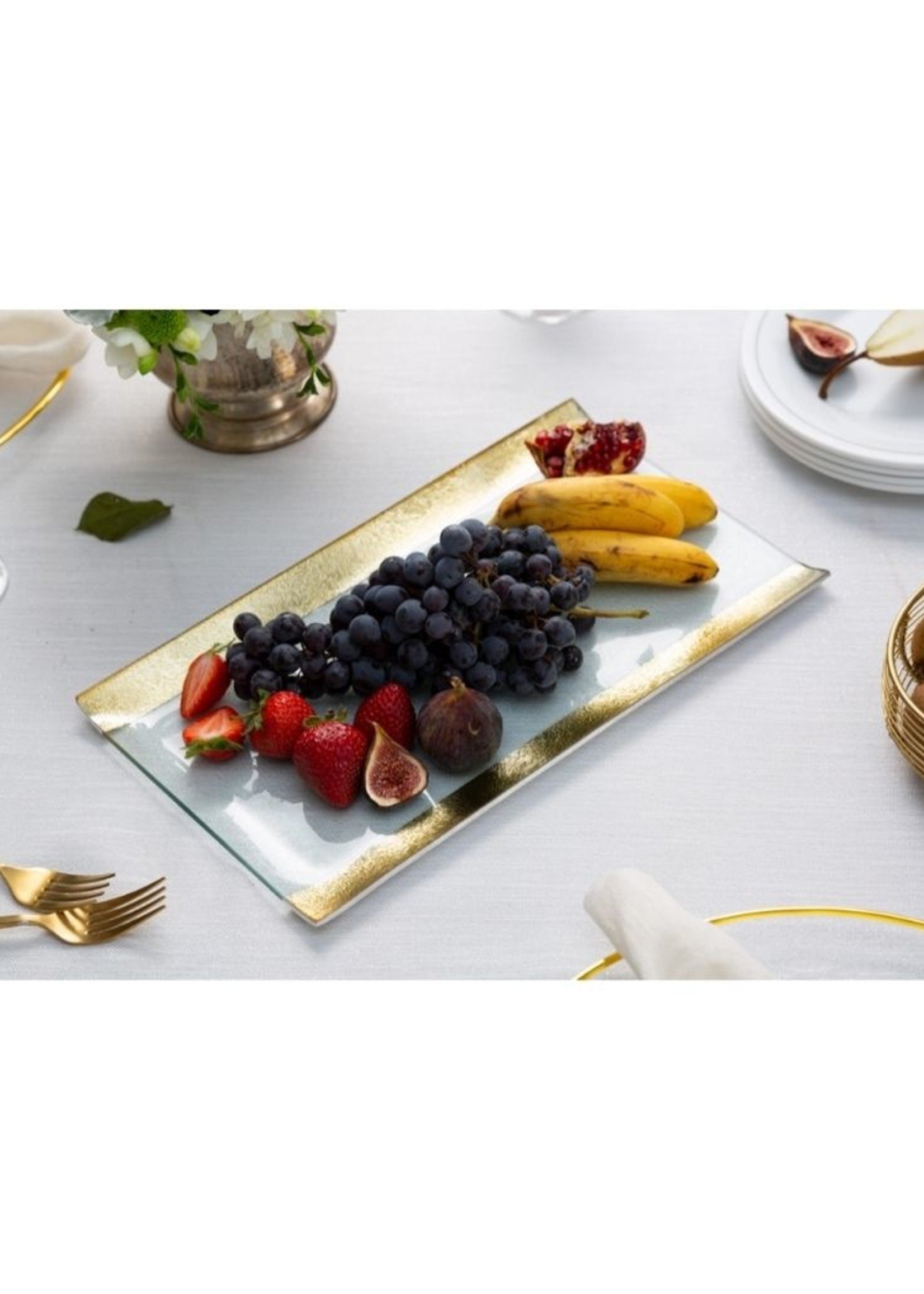 Glass Tray w/ Gold Borders