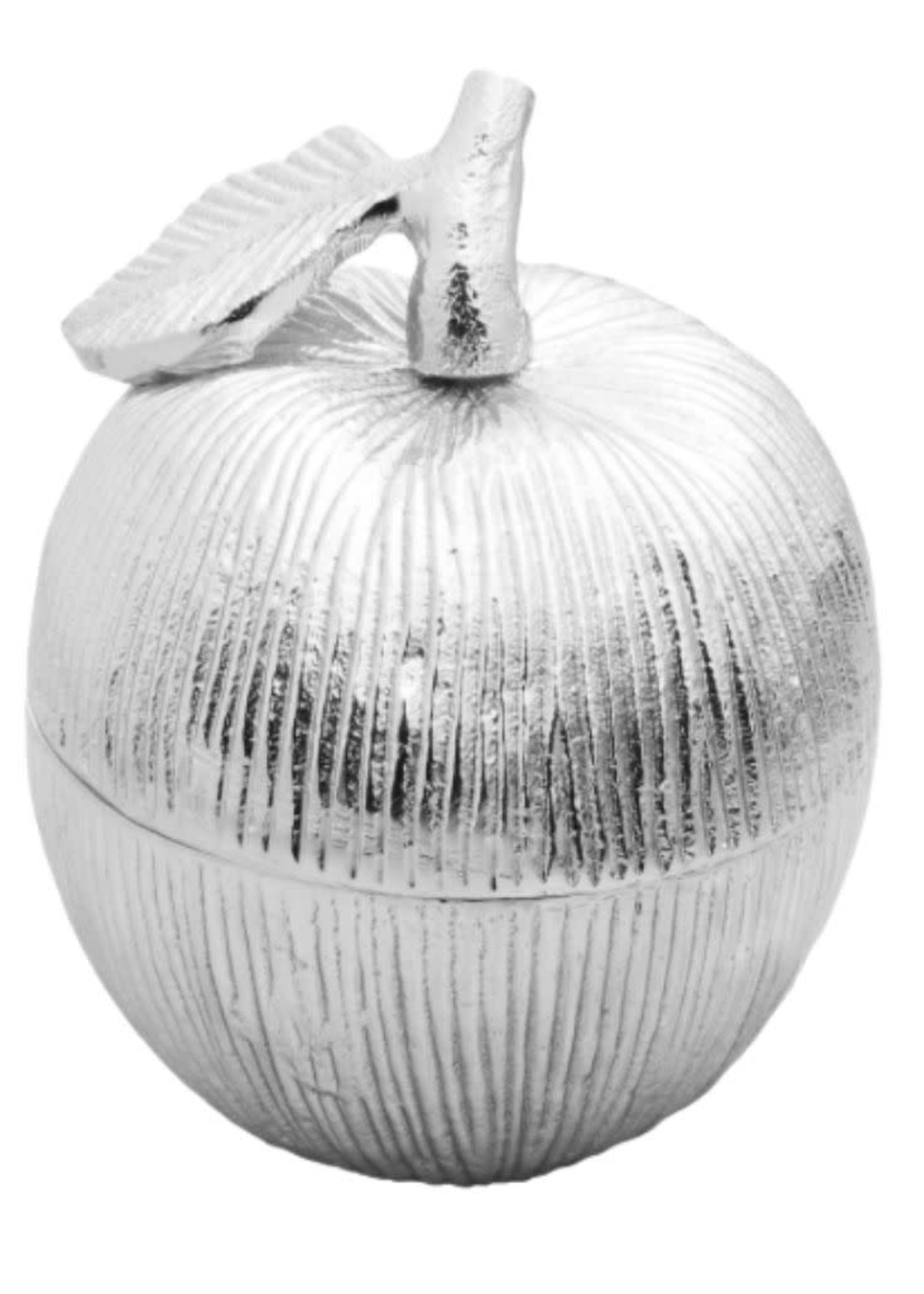 Silver Apple Shaped Honey Jar w Spoon