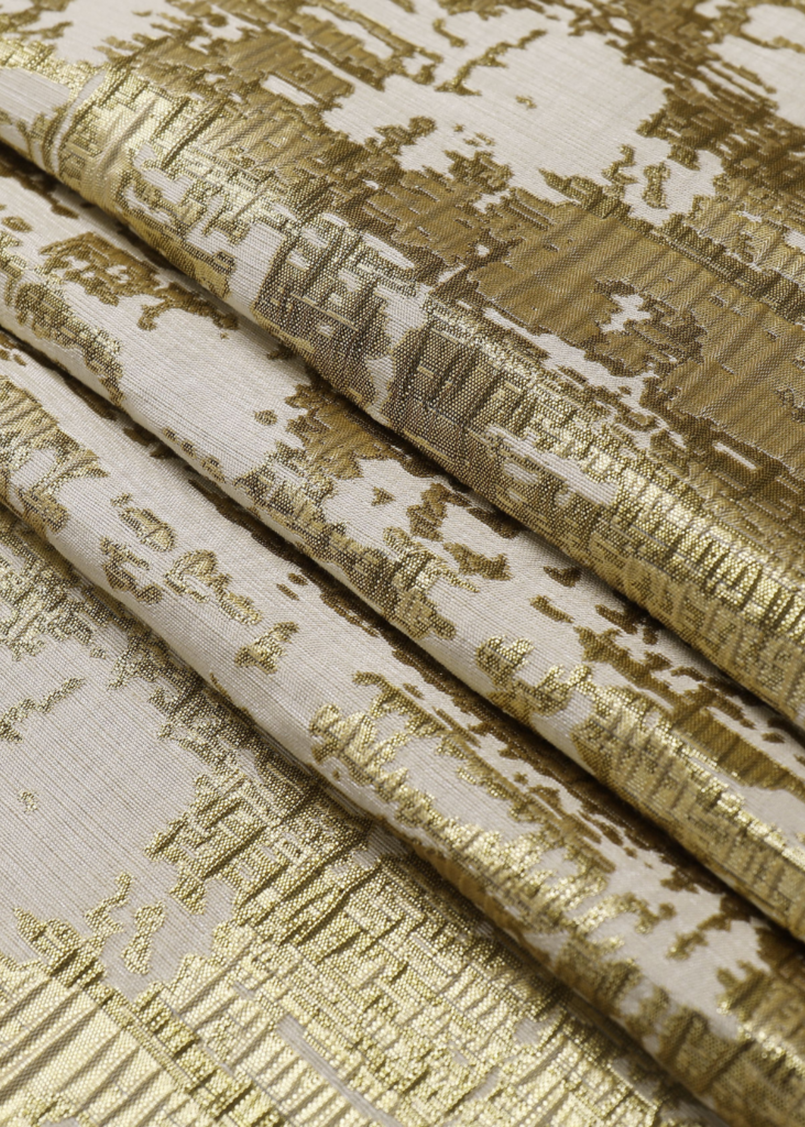 Jacquard Tablecloth Abstract Beige/Gold #1224