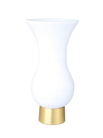 Medium White Glass & Gold Base Vase