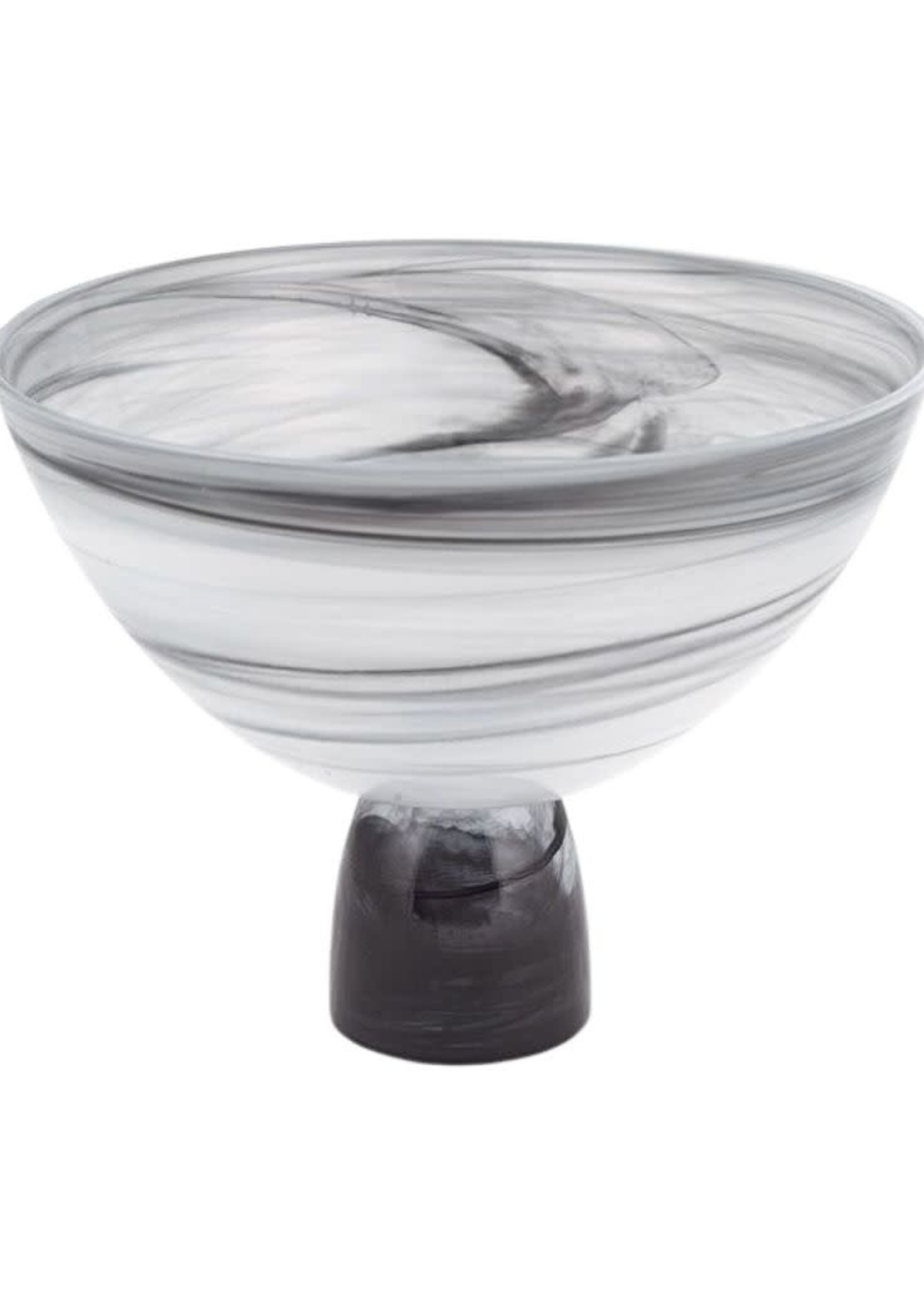 Gray/White Alabaster Bowl