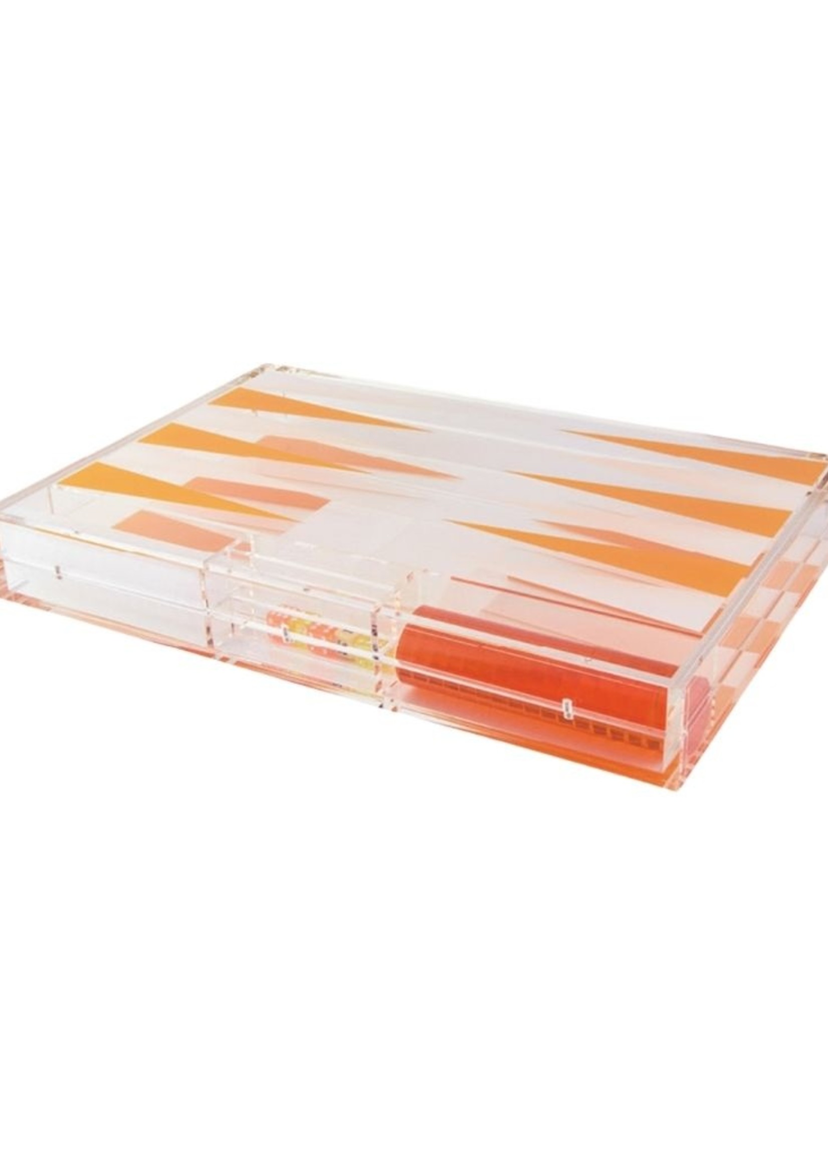 Acrylic Backgammon - Clear/Orange