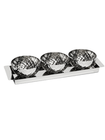 Pineapple Design Stainless Serving Tray & Bowls