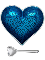 Happy Croco Heart Bowl w Spoon // Turquoise