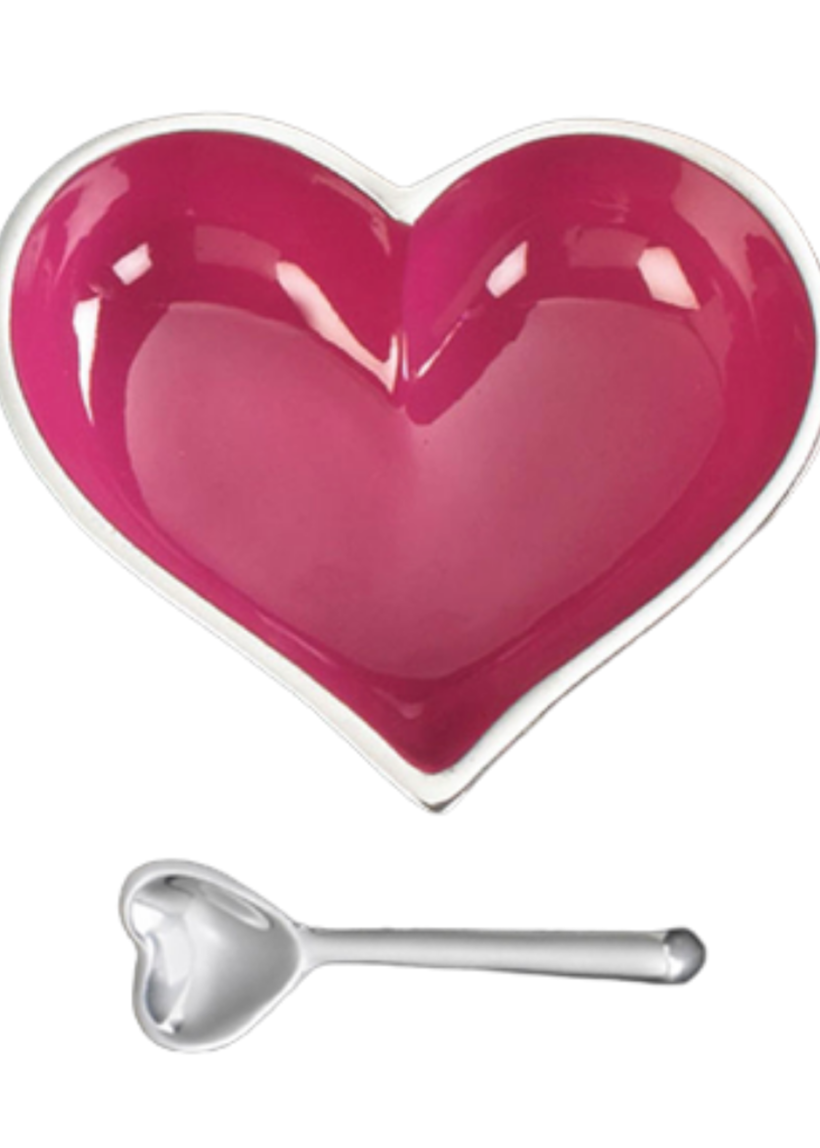 Happy Heart Bowl w Spoon // Pink