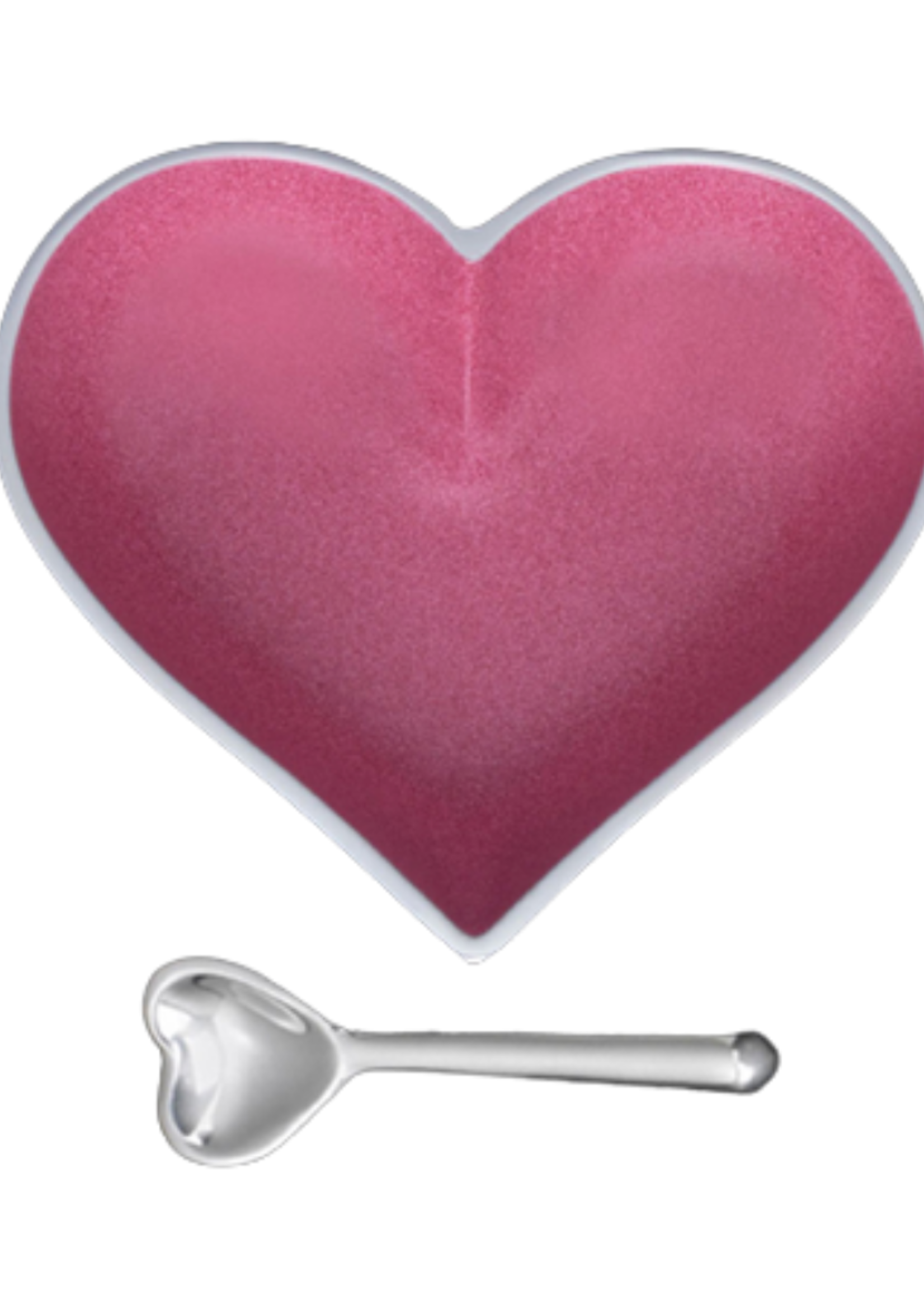 Happy Heart Bowl w Spoon // Raspberry