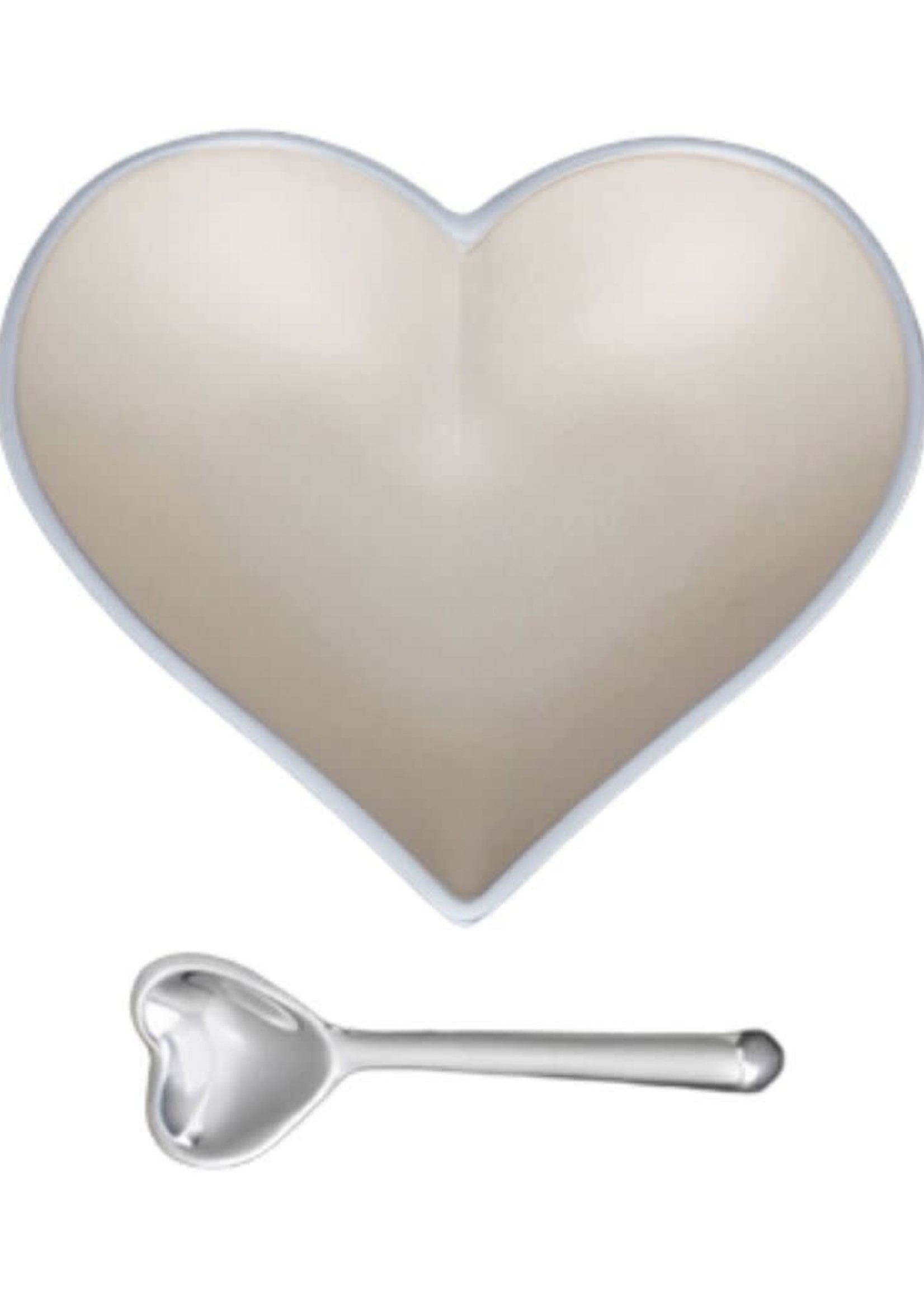 Happy Heart Bowl w Spoon // Cream