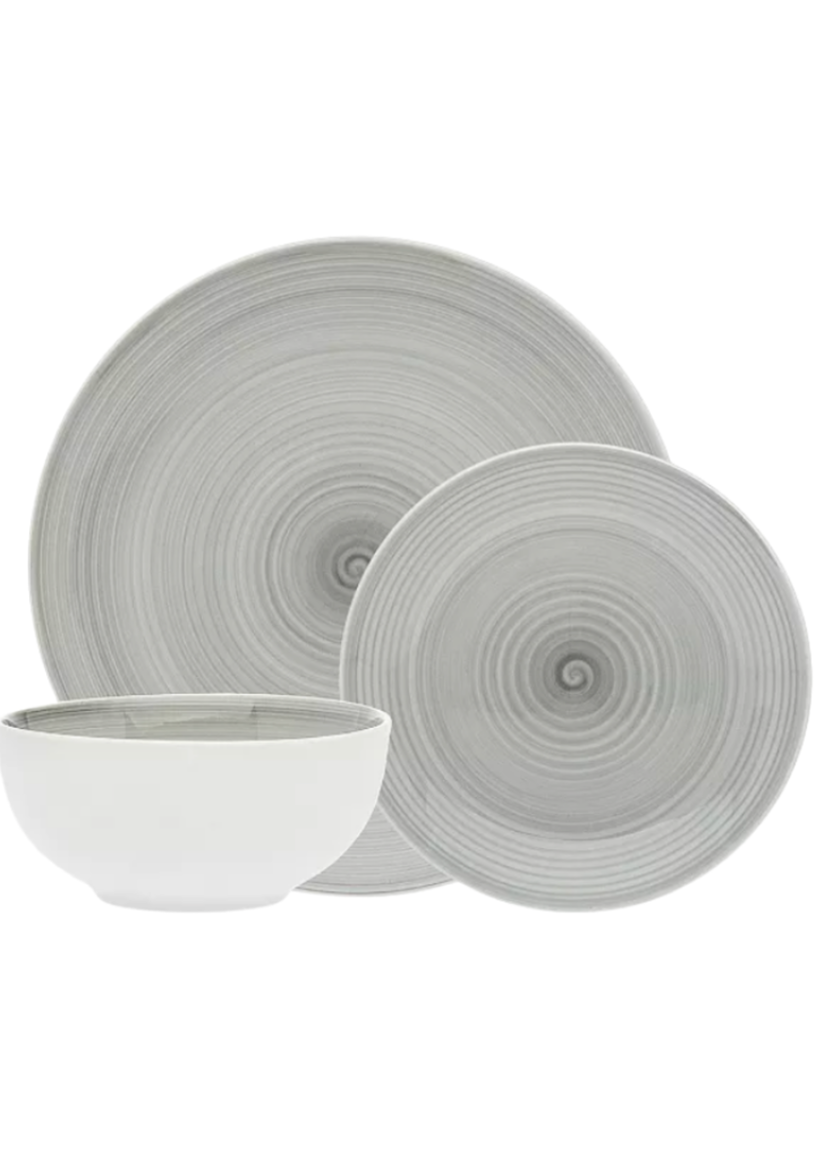 Spiral Grey Dinnerware -12 pc Set