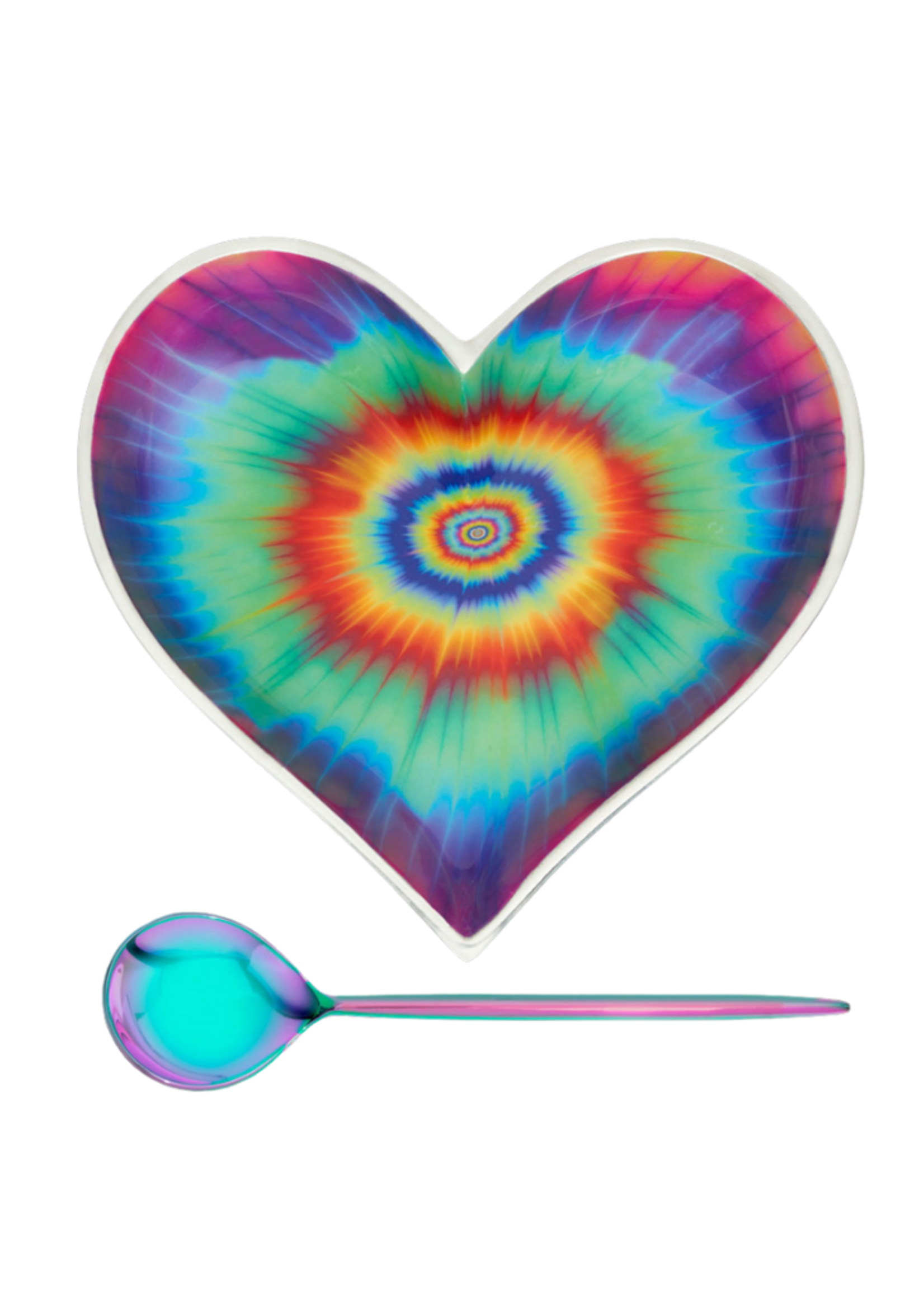 Medium Groovy Heart Bowl With Iridescent Spoon
