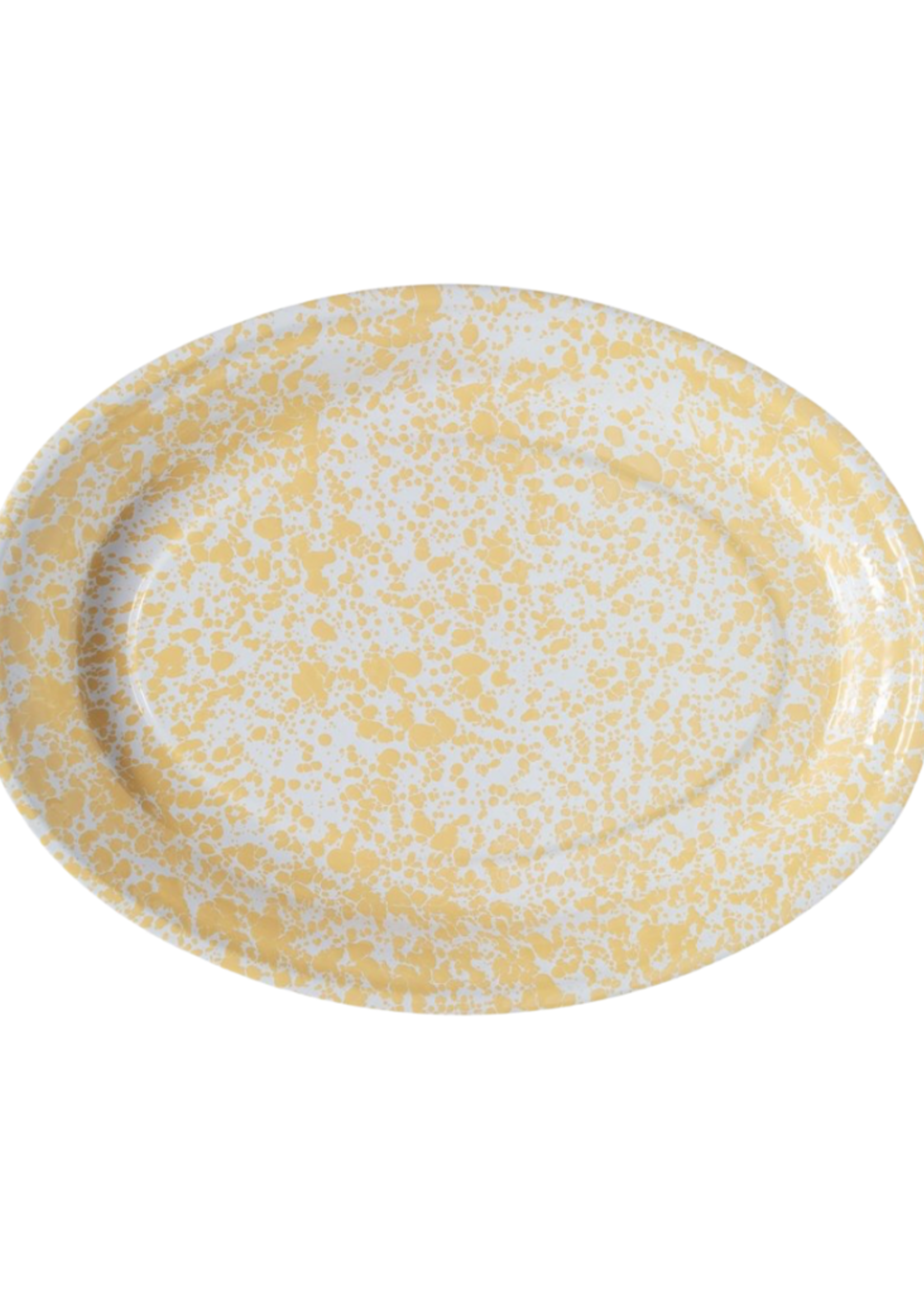 Splatter Oval Tray // Yellow Marble