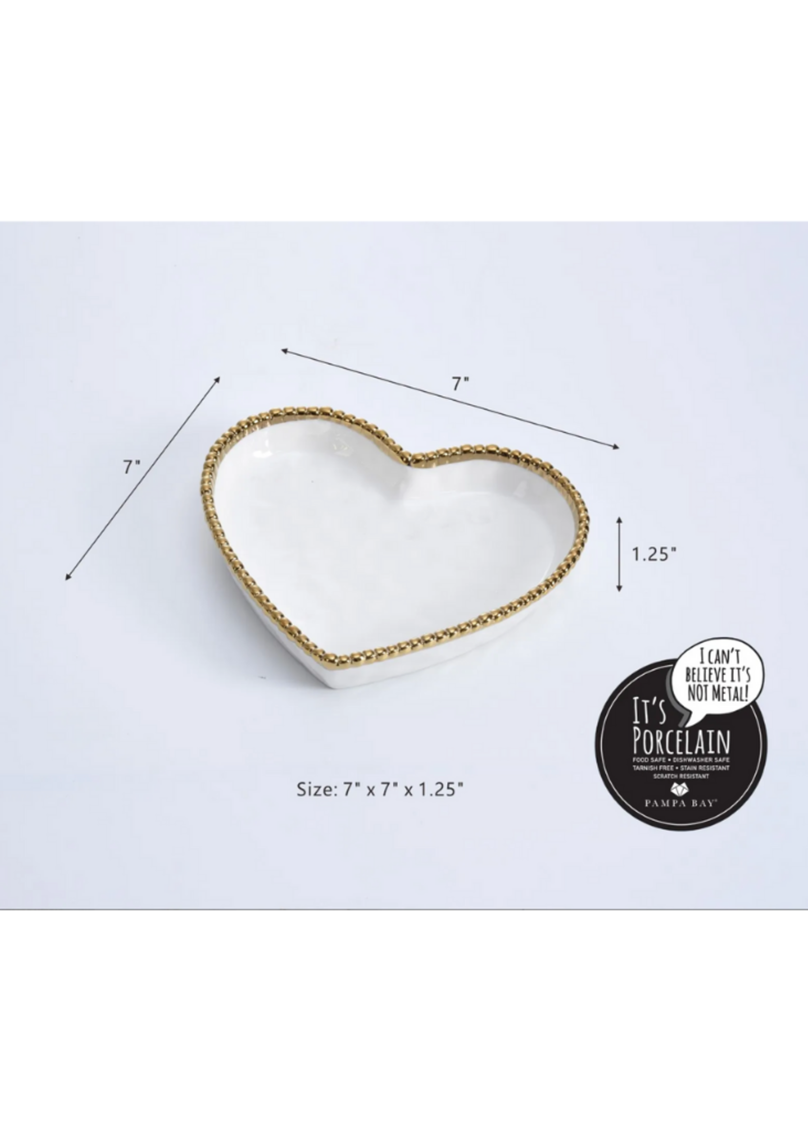 Heart Dish // White & Gold