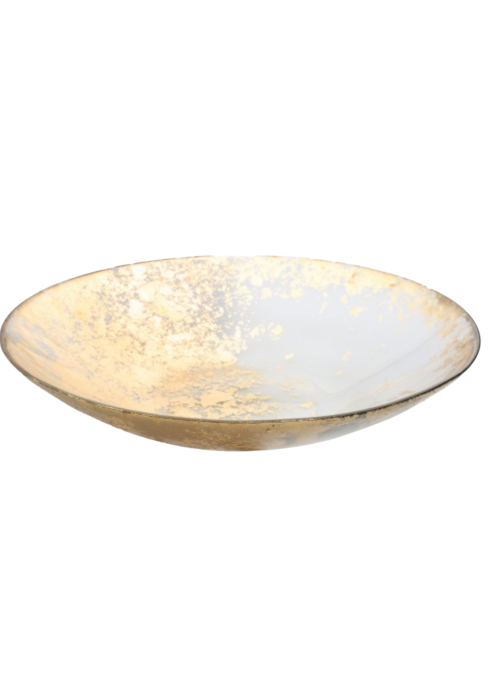 Smoked Glass Bowl w/ Scattered Gold Design