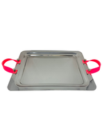 Medium Rectangle Tray with Pink Handles