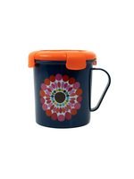 Mandala Beady Soup Mug // Orange Lid