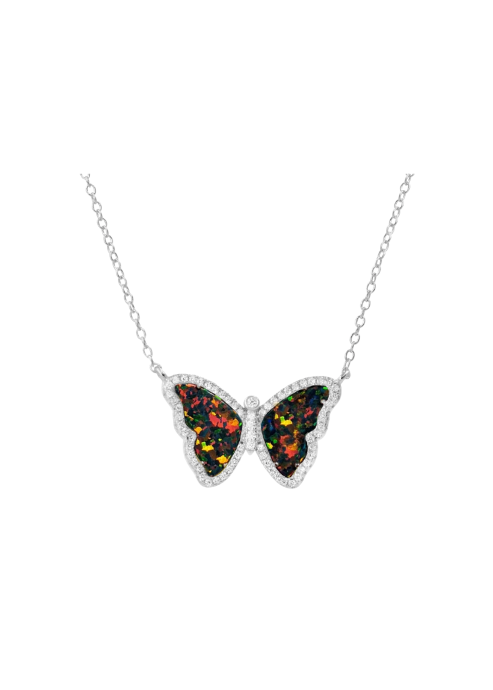 Kamaria Butterfly Opal Necklace & Studs with Crystals // Assorted Colors