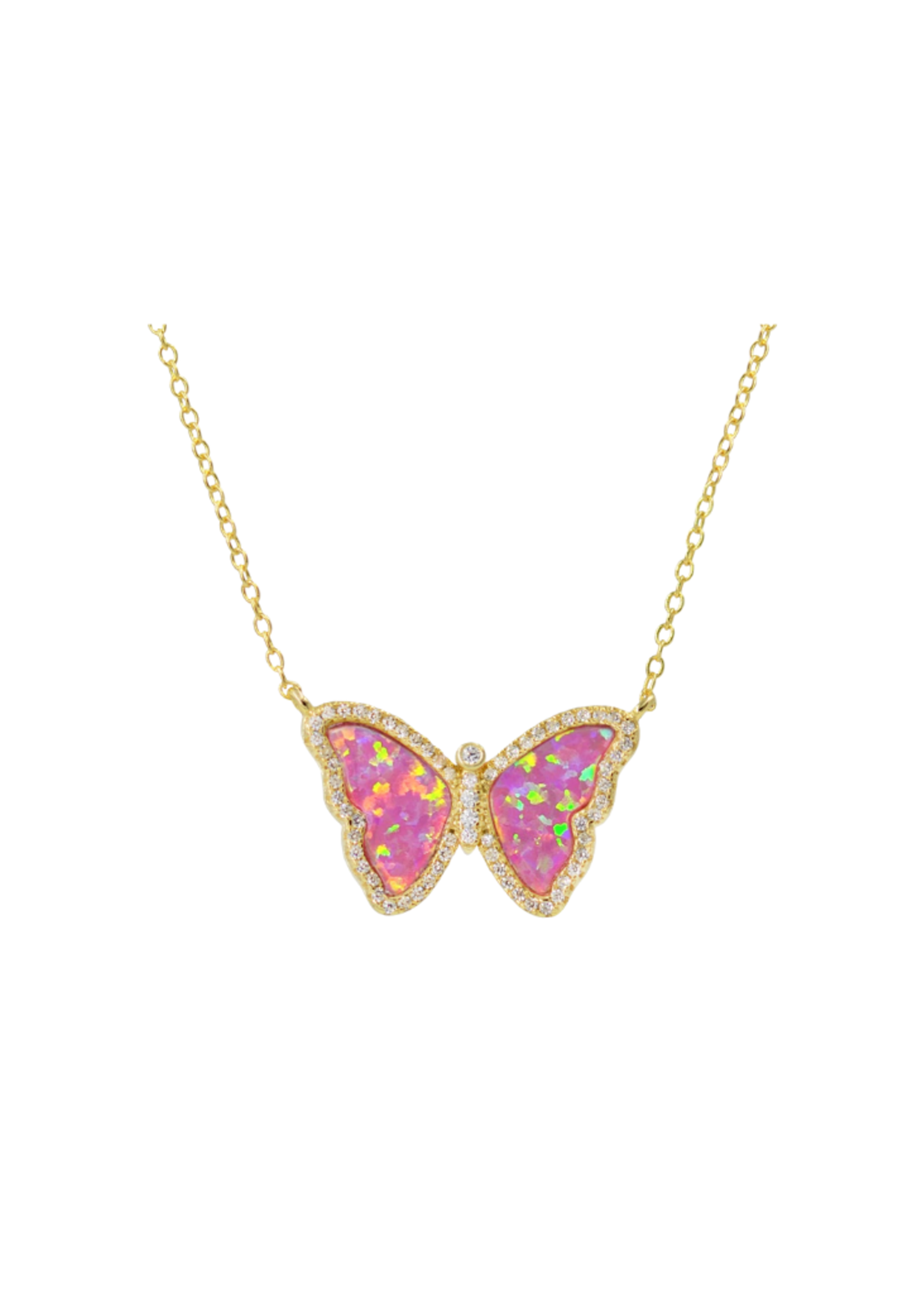 Butterfly Opal Necklace & Studs with Crystals // Assorted Colors