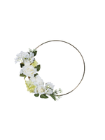 Oriental Trading Gold Hoop with White Floral Accent