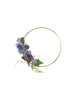 Oriental Trading Small Gold Hoop with Purple Floral Accent
